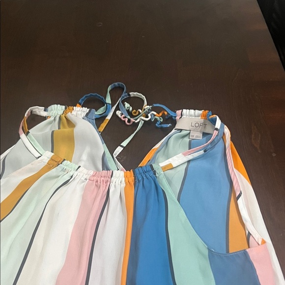LOFT Multicolor Striped Halter Top - Picture 2 of 4